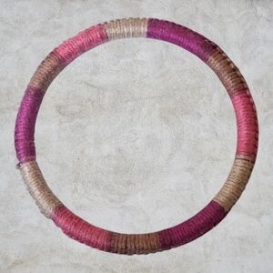 Handcrafted Pink & Tan Wrapped Women’s Bracelet